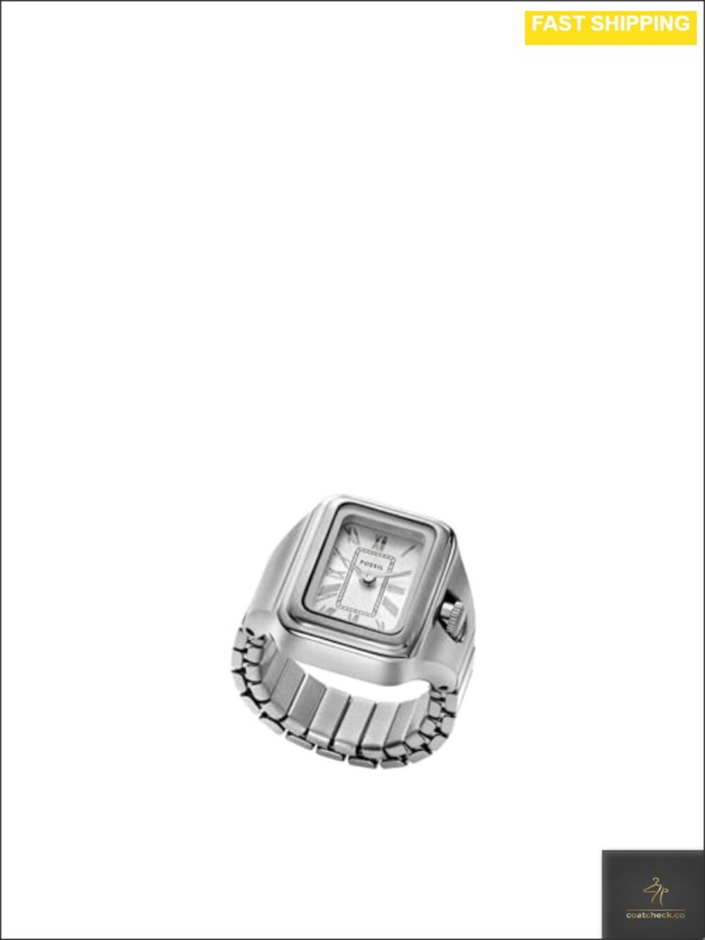 Fossil Quartz Stainless Steel Two-Hand Ring Watch for Women